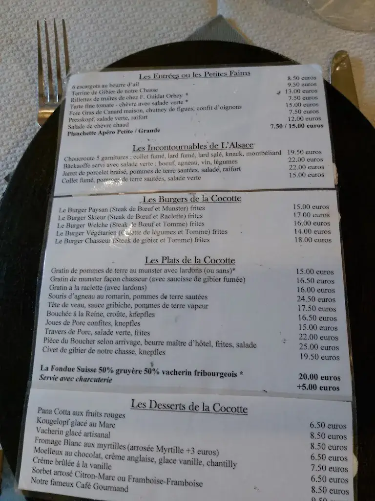 Menü_La Cocotte Rouge_Orbey_Bild_2