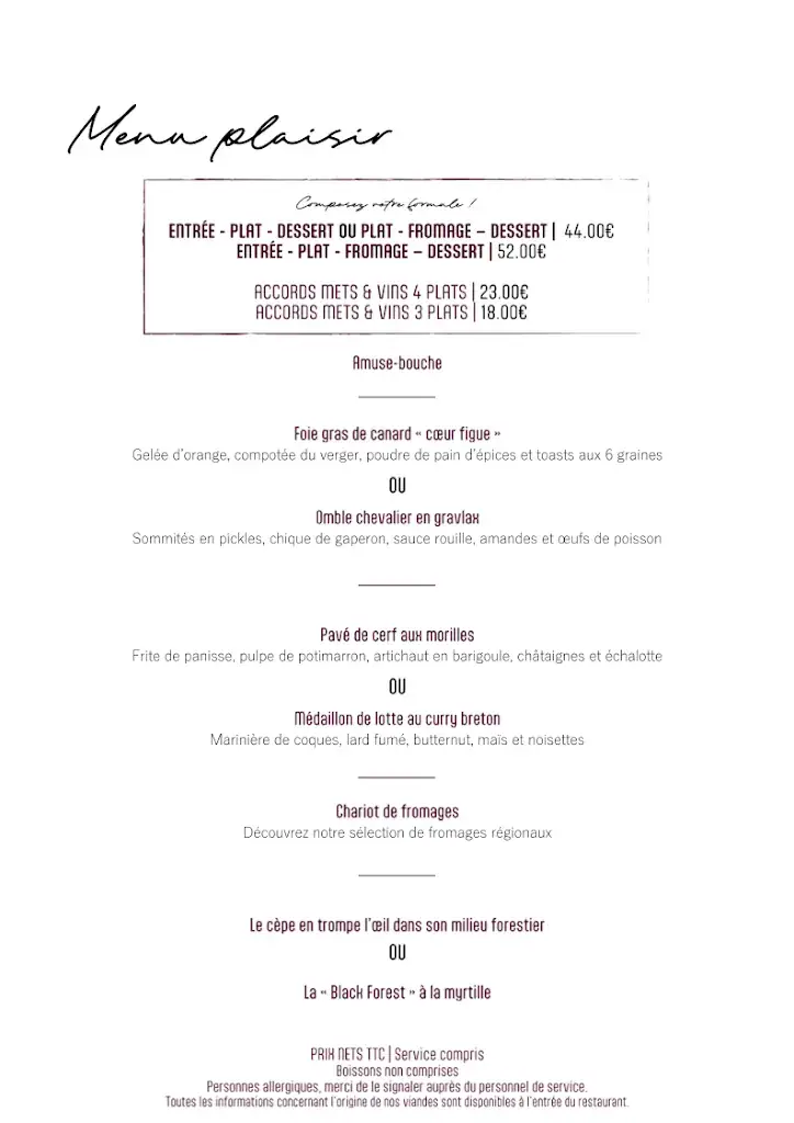 Menu_Restaurant Le Diamant_Bresse_immagine_1