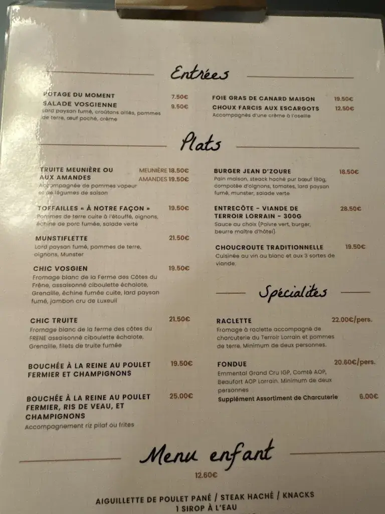 Menu_Auberge du Pont Jean D'Zoure_Bresse_image_2