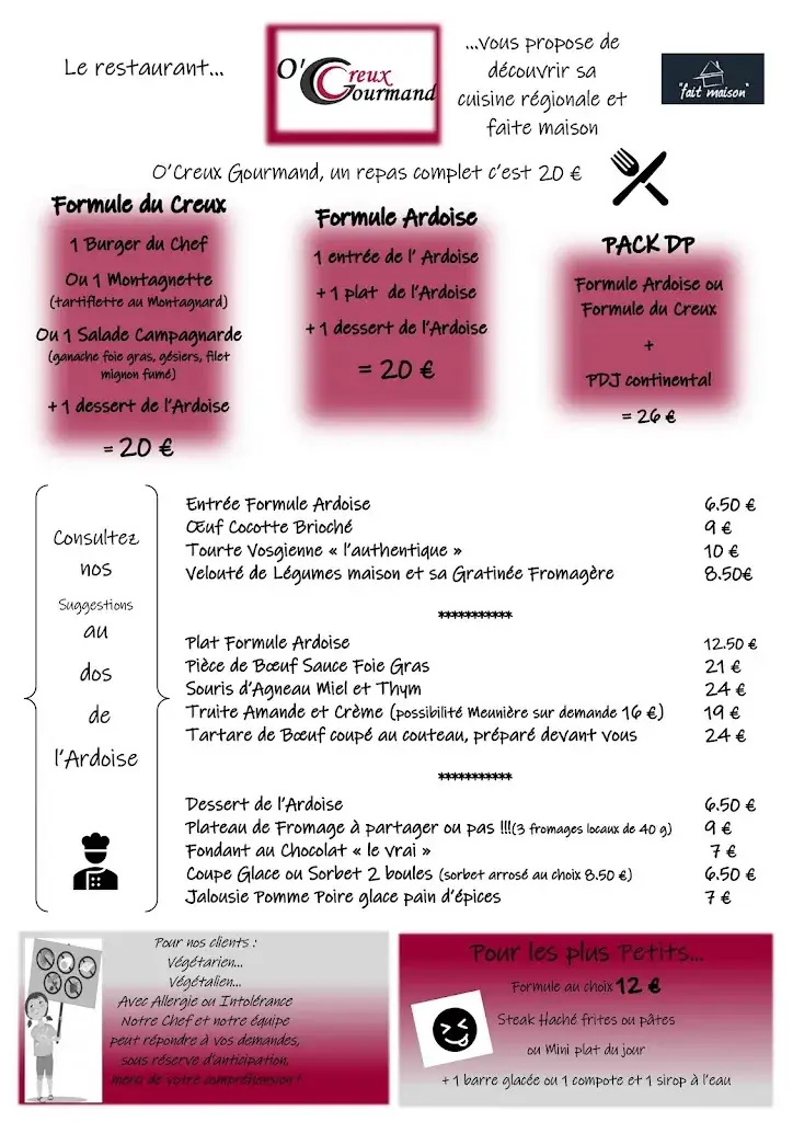 Menu_Restaurant O'Creux Gourmand (Hôtel de la Grande Cascade)_Tholy_image_1