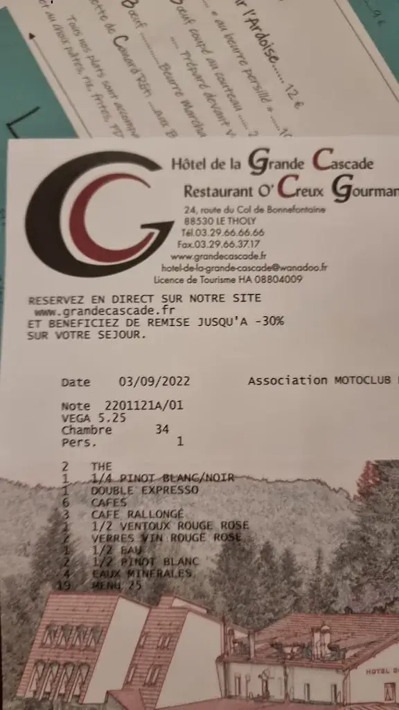 Menu_Restaurant O'Creux Gourmand (Hôtel de la Grande Cascade)_Tholy_image_4