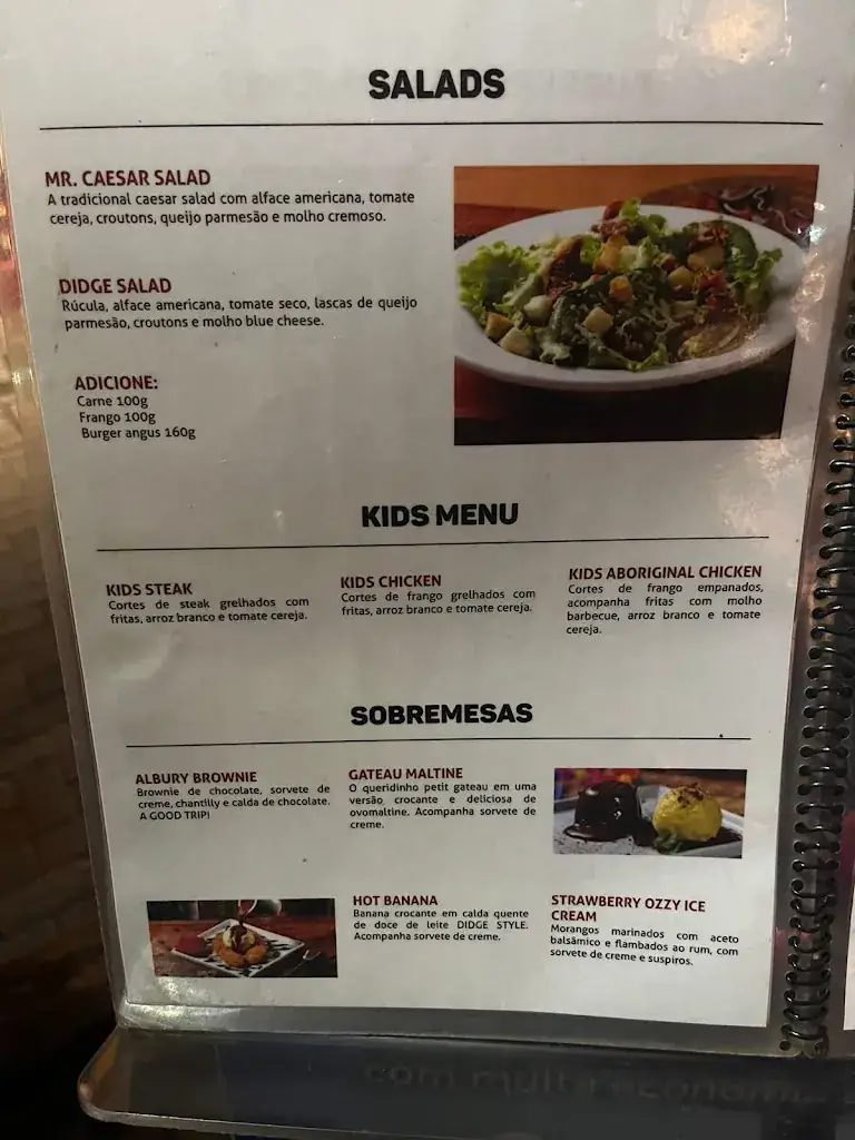 Menu_Restaurante Didge Steakhouse Pub - Joinville_Brazil_image_2