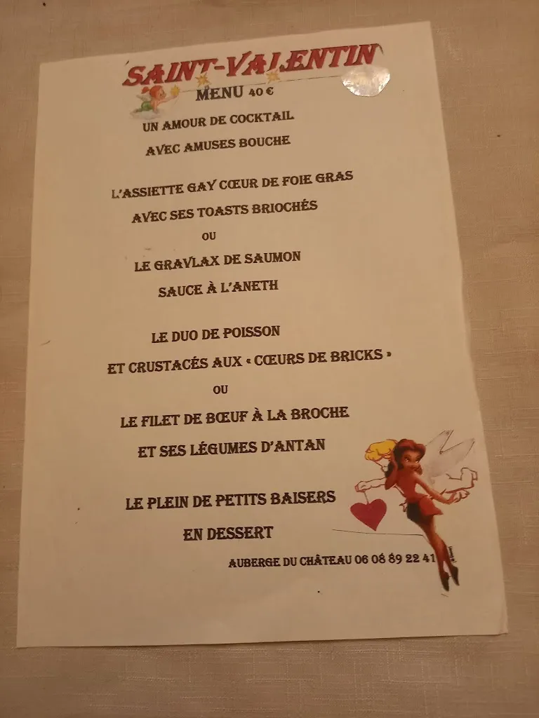 Menu_AUBERGE DU CHÂTEAU CAVEAU DU GAYCOEUR_Châteaugay_imagen_1