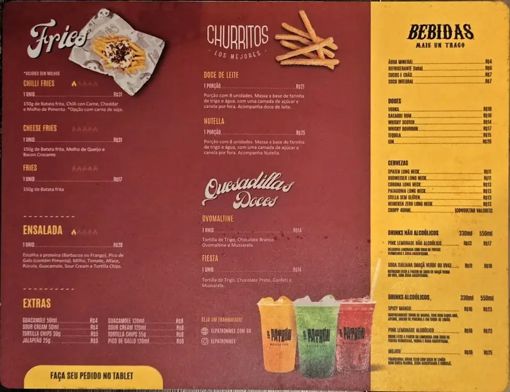 Menu_El Patrón_Brazil_image_1