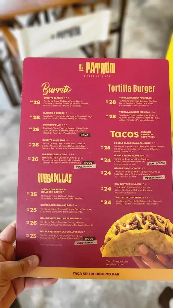 Menu_El Patrón_Brazil_image_4