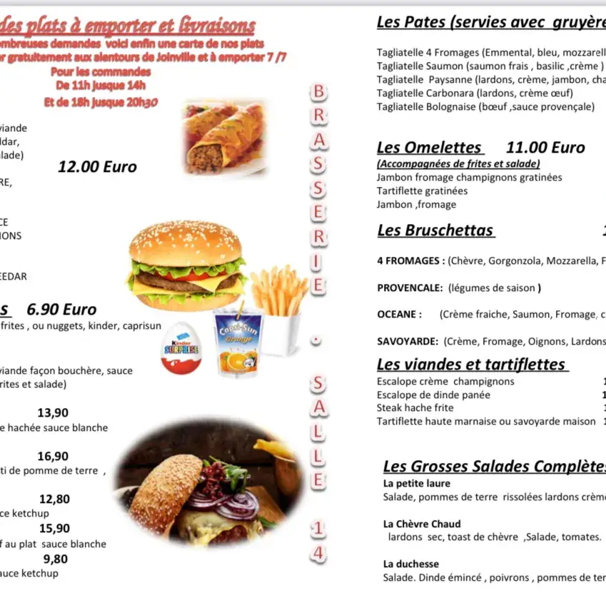 Menu_LA GRANDE BRASSERIE SALLE 14 depuis 1990 Joinville_Joinville_image_3