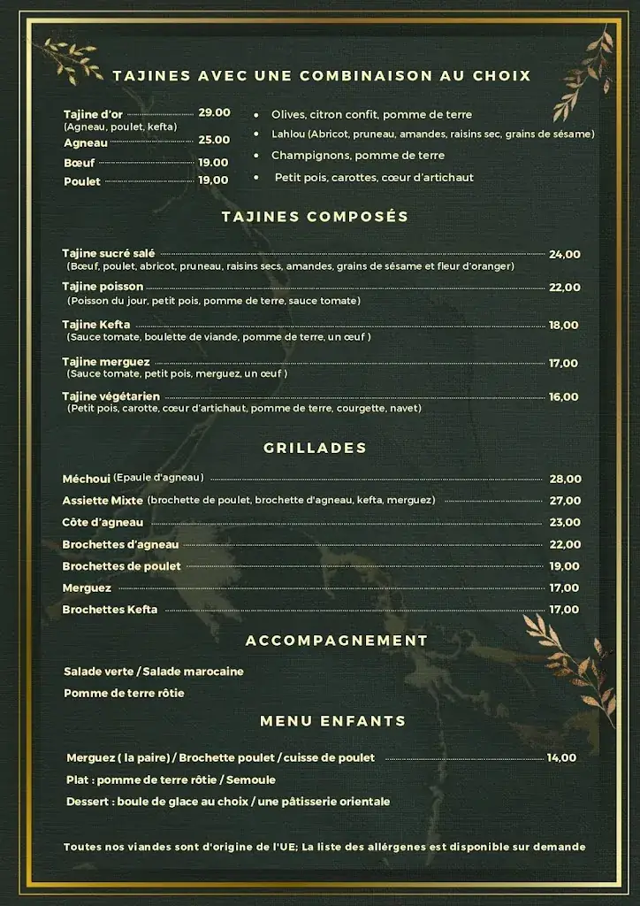 Menu_La Tajine d'Or_Joinville-le-Pont_image_2