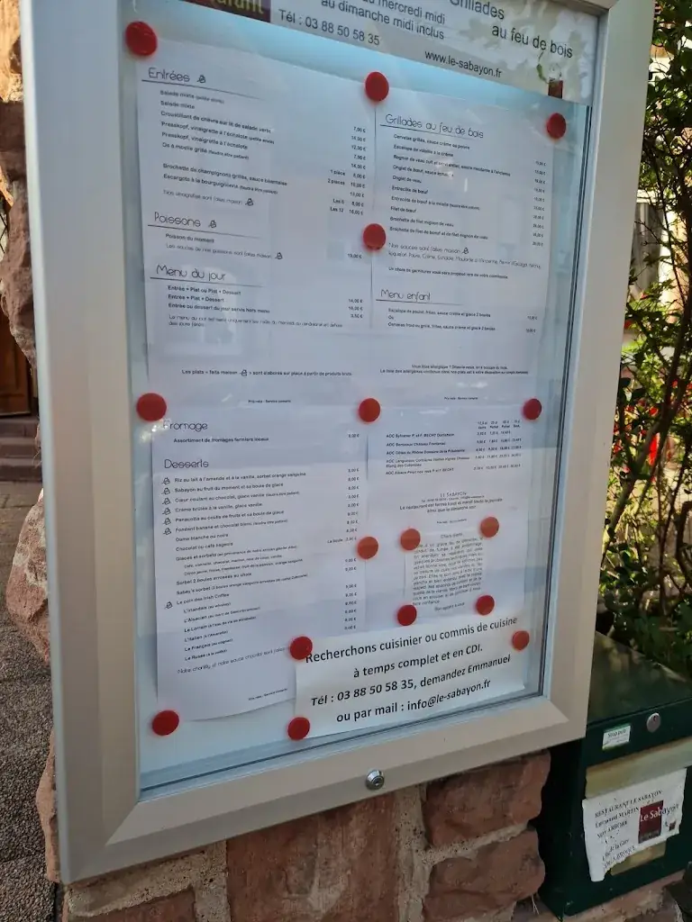 Menu_Restaurant Le Sabayon_Broque_image_1