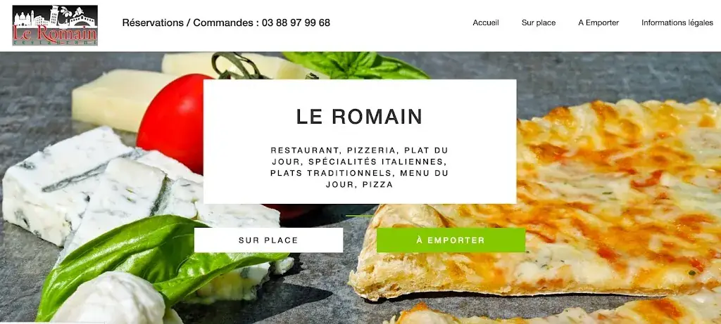 Menu_Restaurant Pizzeria Le Romain_Broque_image_1