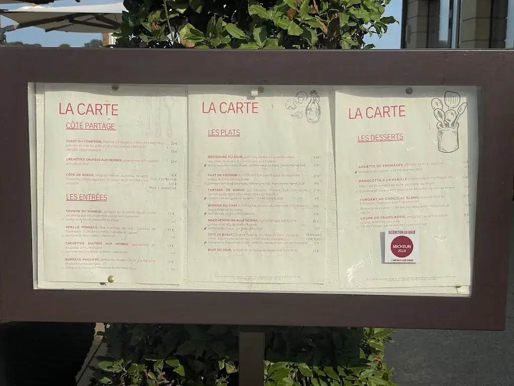 Menu_Le Comptoir de La Mère Germaine_Châteauneuf-du-Pape_image_1