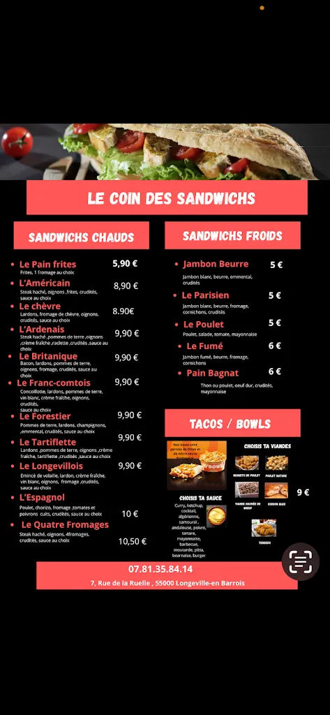 Menu_Le Coin Des Sandwichs_Longeville-en-Barrois_image_1