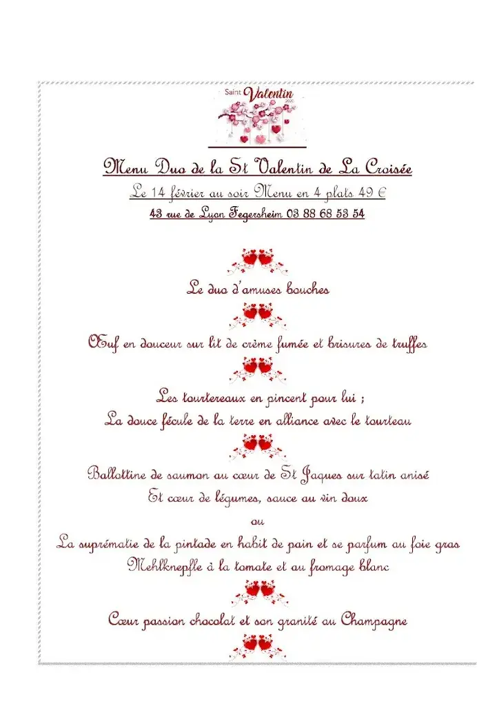 Menu_La Croisée des Chemins_Fegersheim_image_1