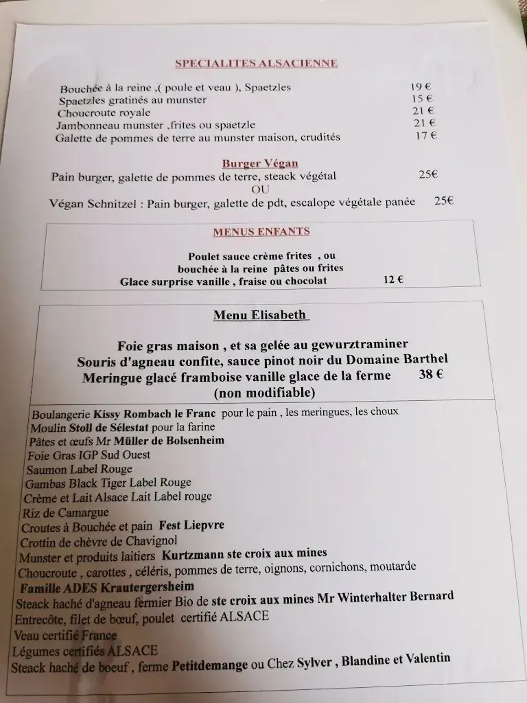 Menu_Hôtel Restaurant Elisabeth - La Vancelle_Vancelle_image_2