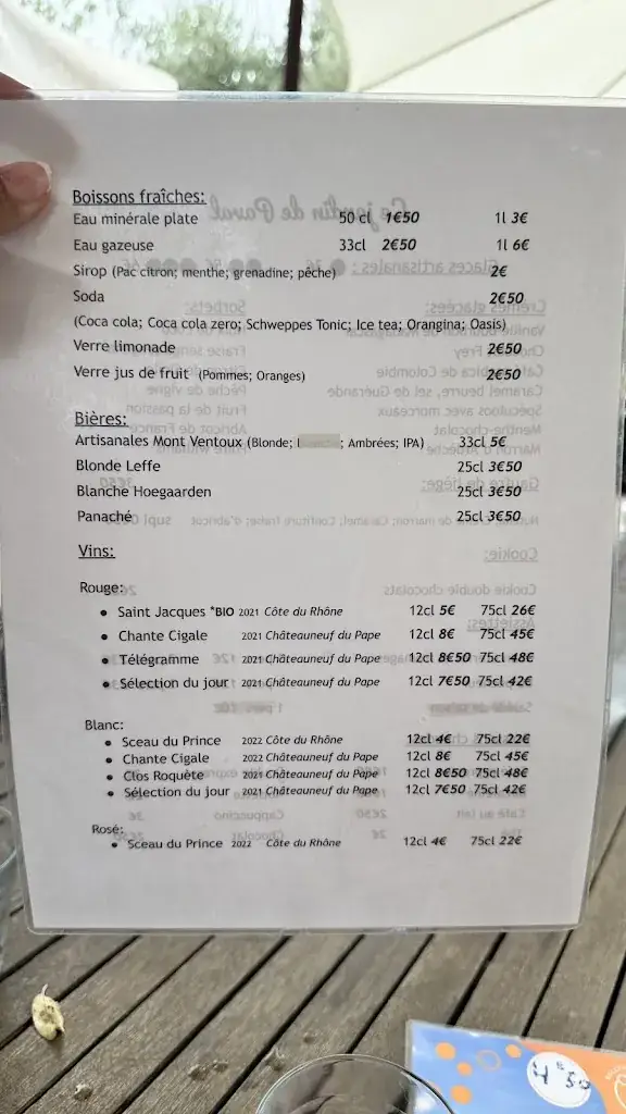 Menu_Le Verger des Papes_Châteauneuf-du-Pape_image_2