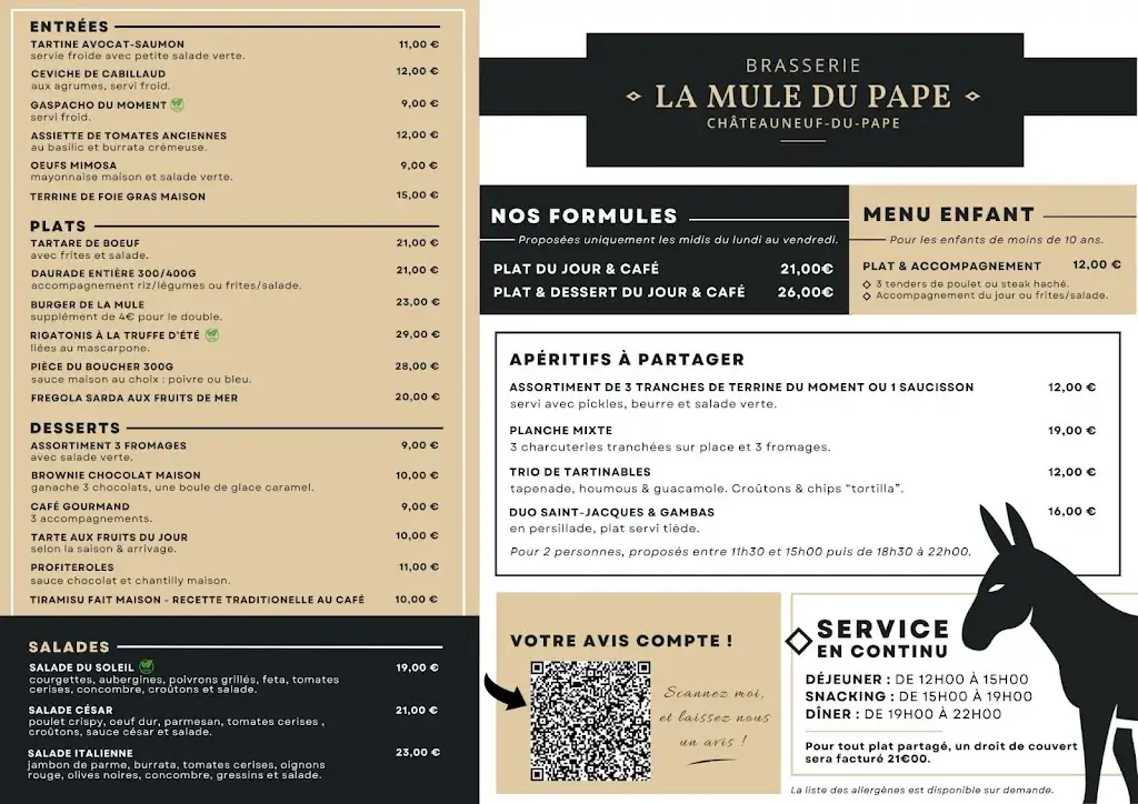 Menü_Brasserie La Mule du Pape_Châteauneuf-du-Pape_Bild_1