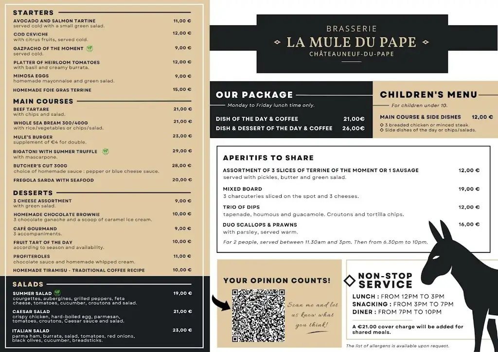 Menü_Brasserie La Mule du Pape_Châteauneuf-du-Pape_Bild_2