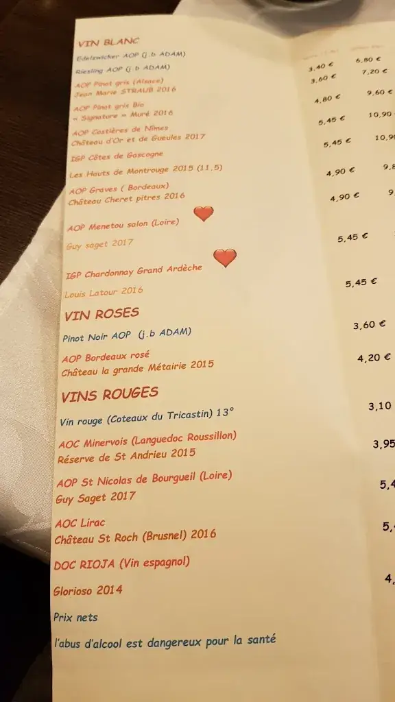 Menu_Restaurant Le Percheron_Ostwald_image_1