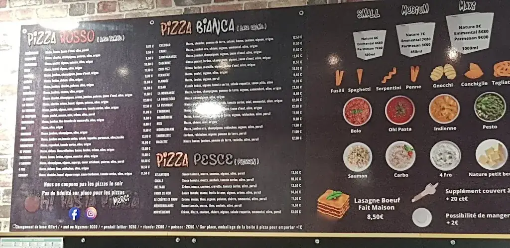 Menu_Oh! Pasta Pizza_Pont-à-Mousson_image_1