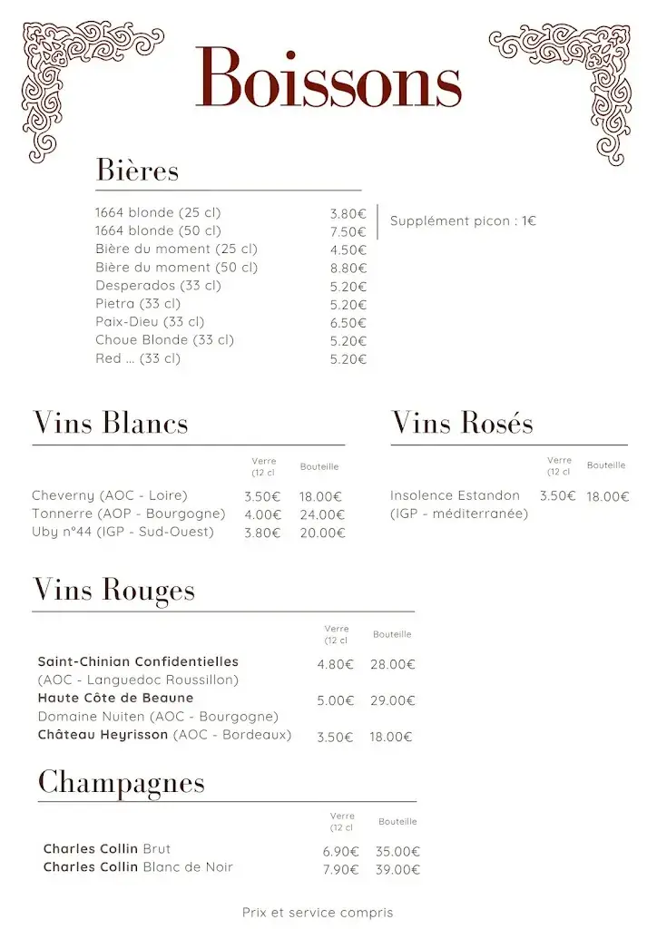 Menu_Restaurant Al Fares_Langres_immagine_4