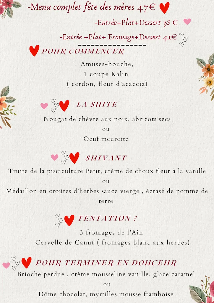 Menu_Restaurant chez Lisa plateau de retord_Valserhône_image_1