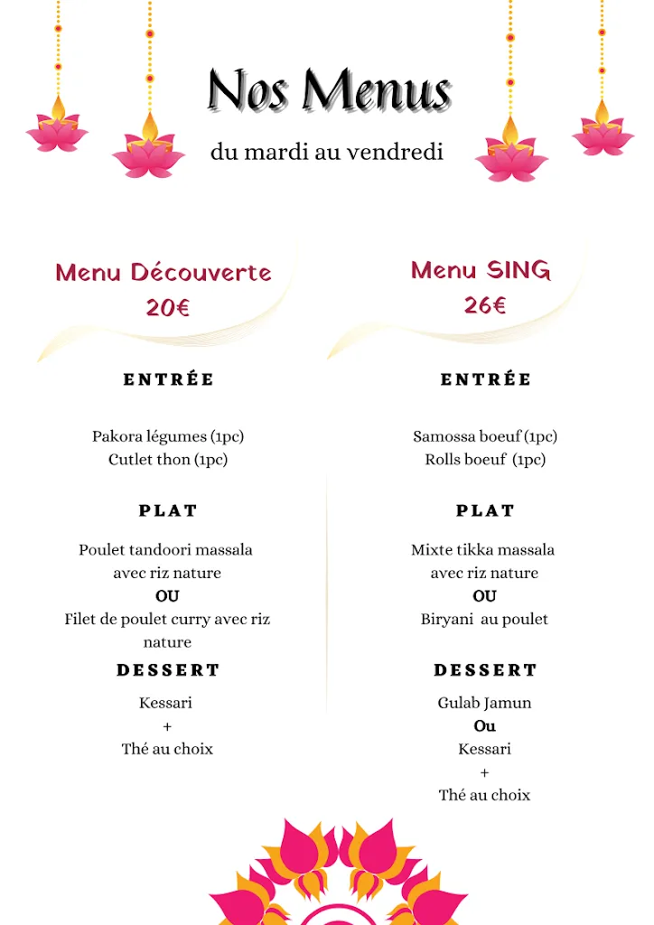 Menu_Restaurant indien | SING Cuisine Indienne_Lutterbach_image_4