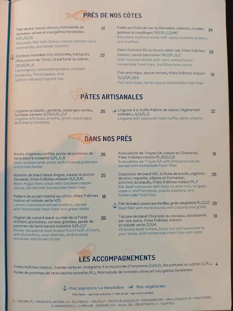 Menu_Le Belvédère, Brasserie Contemporaine_Mesnil-Saint-Père_image_1