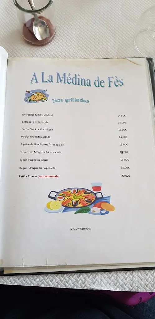 Menu_Restaurant A la Médina de Fes_Maizières-lès-Metz_image_3