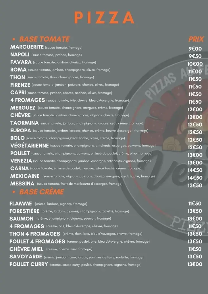 Menu_LE VENEZIA MAIZIERES LES METZ pizza au feu de bois_Maizières-lès-Metz_image_1