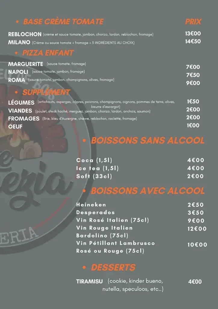 Menu_LE VENEZIA MAIZIERES LES METZ pizza au feu de bois_Maizières-lès-Metz_image_2