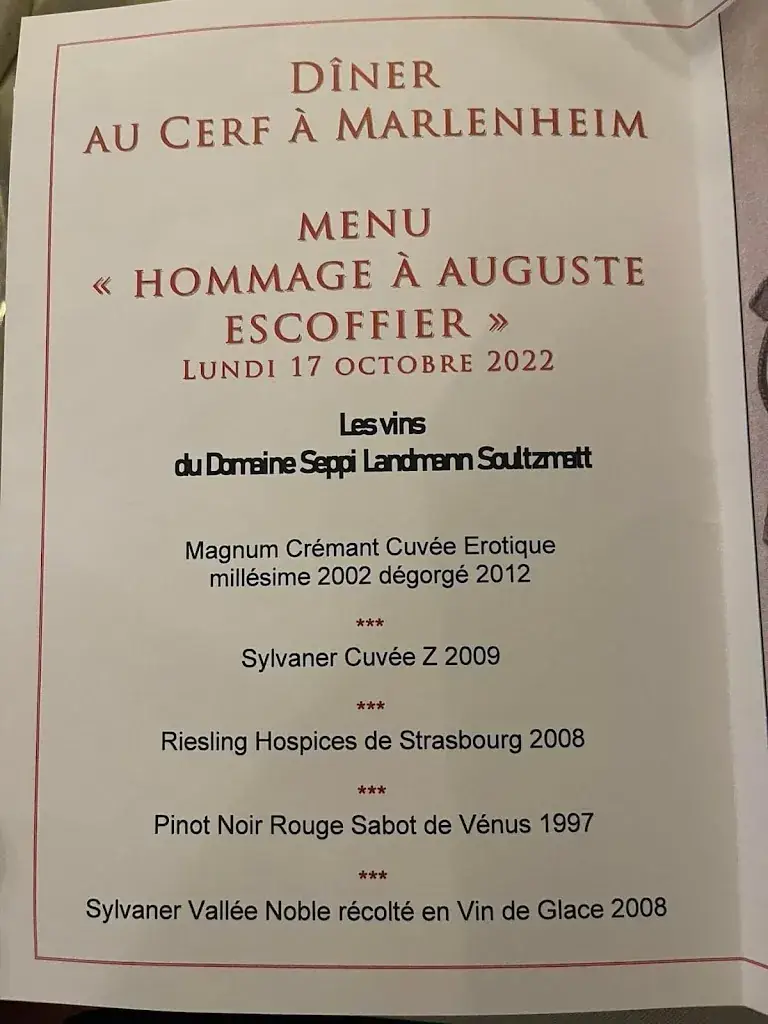 Menu_Le Cerf Restaurant - Marlenheim_Marlenheim_image_2