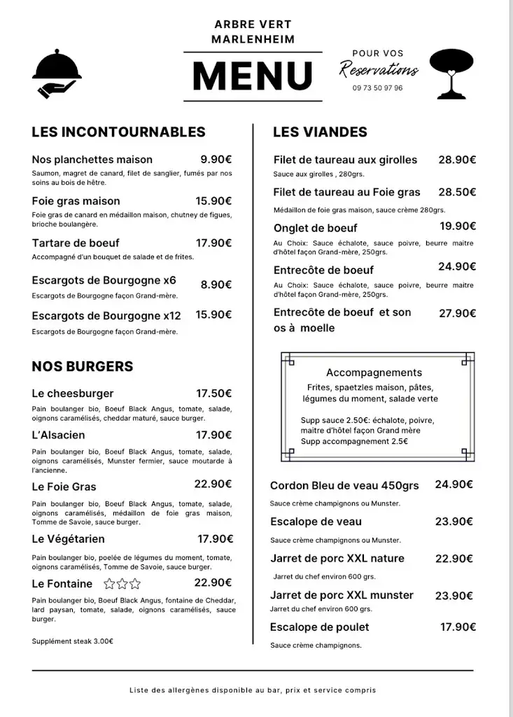 Menu_Restaurant L'Arbre Vert Marlenheim_Marlenheim_immagine_1