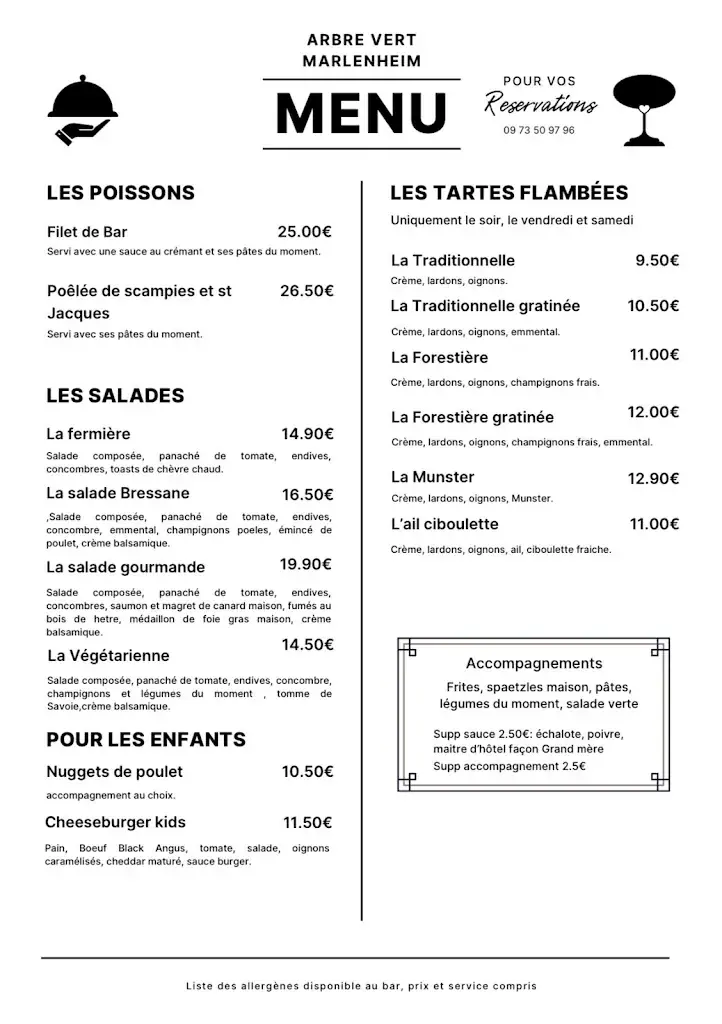 Menu_Restaurant L'Arbre Vert Marlenheim_Marlenheim_immagine_2