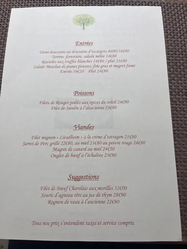 Menu_Restaurant L'Arbre Vert Marlenheim_Marlenheim_immagine_3