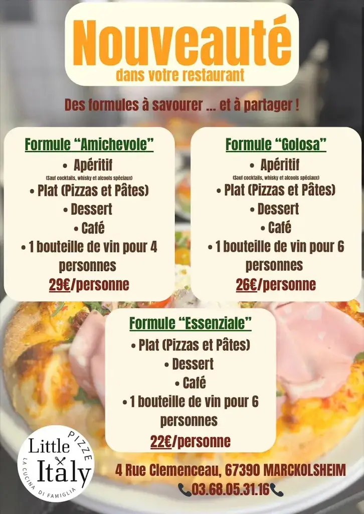 Menu_LITTLE ITALY MARCKOLSHEIM_Marckolsheim_image_1