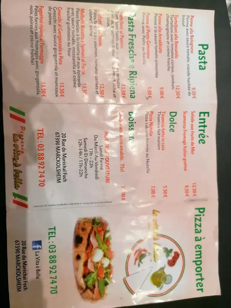 Menu_Pizzeria LA VITA E BELLA_Marckolsheim_image_3