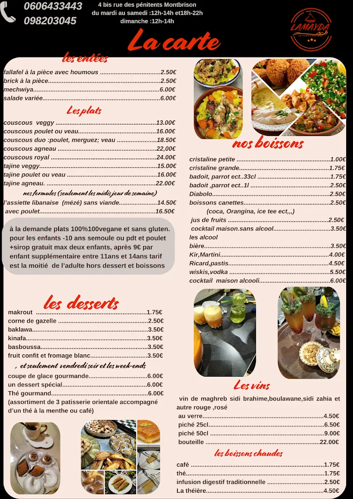 Menu_LAMAYDA Le resto couscous_Montbrison_image_1
