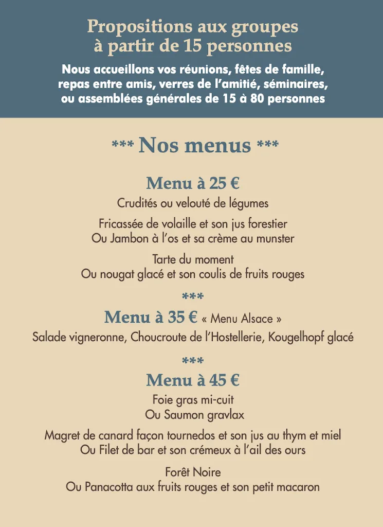 Menu_Hostellerie Alsacienne : Restaurant, Gîtes et Magasin_Masevaux-Niederbruck_image_2