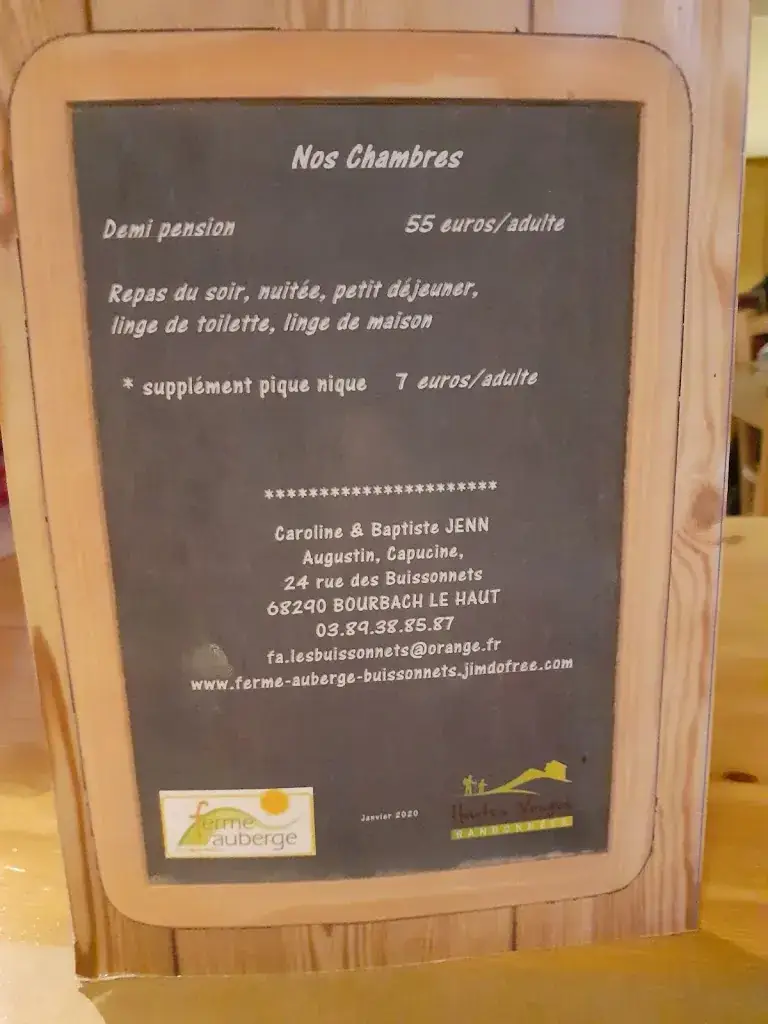 Menu_Ferme Auberge des Buissonnets_Bourbach-le-Haut_immagine_1