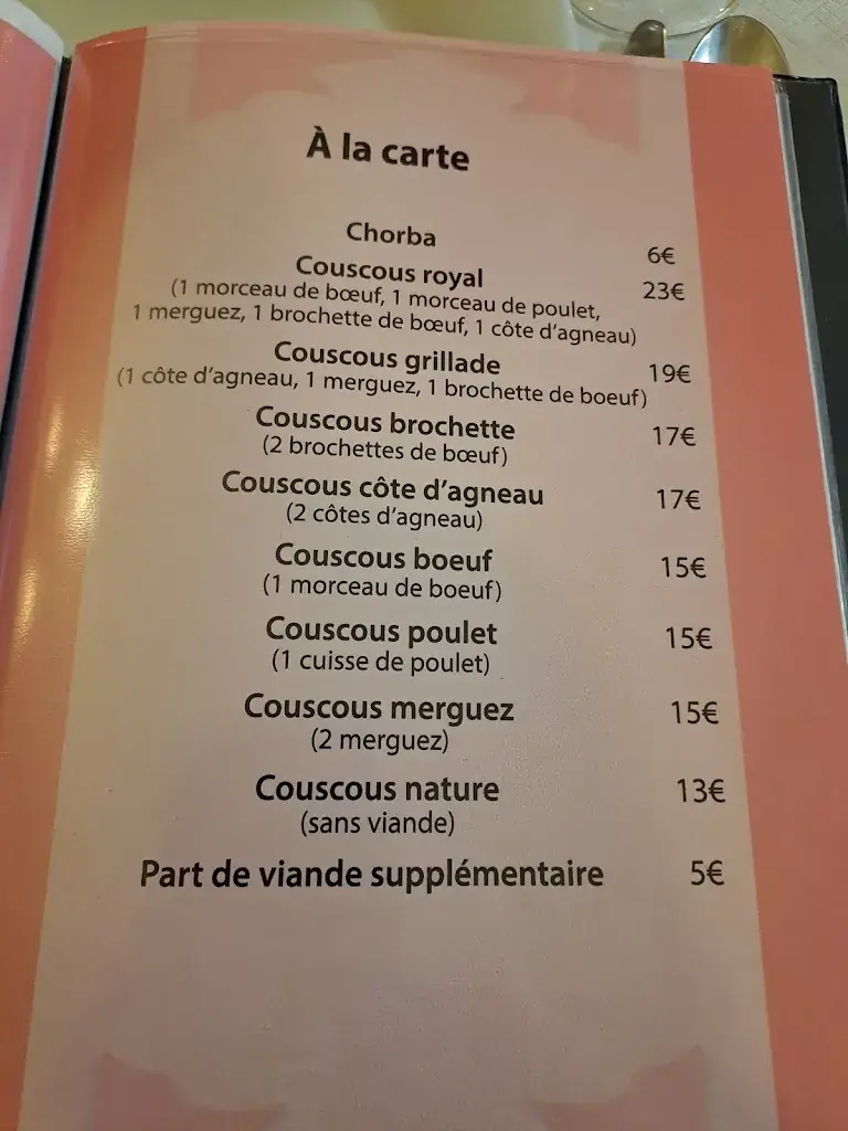 Menu_CHEZ said/ elalaoui drissia_Mont-Saint-Martin_image_1