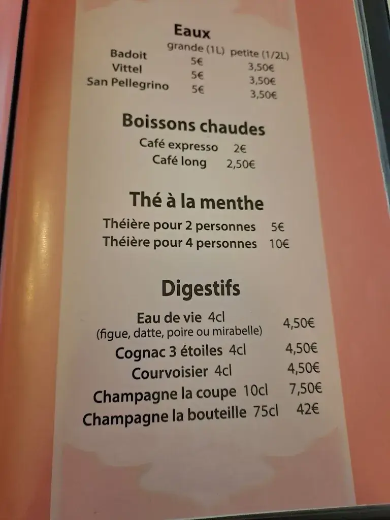 Menu_CHEZ said/ elalaoui drissia_Mont-Saint-Martin_image_3
