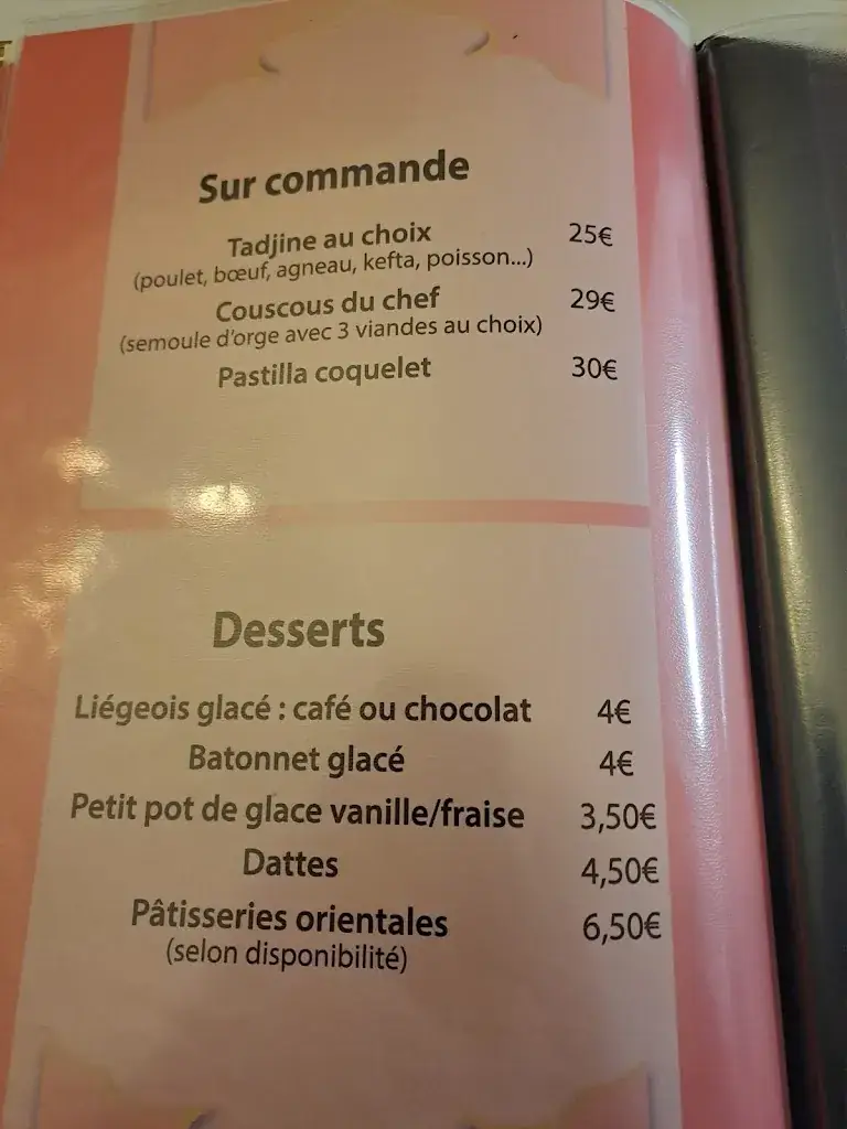 Menu_CHEZ said/ elalaoui drissia_Mont-Saint-Martin_image_4