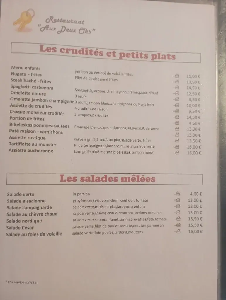 Menu_Restaurant Aux Deux Clés_Schwenheim_image_1
