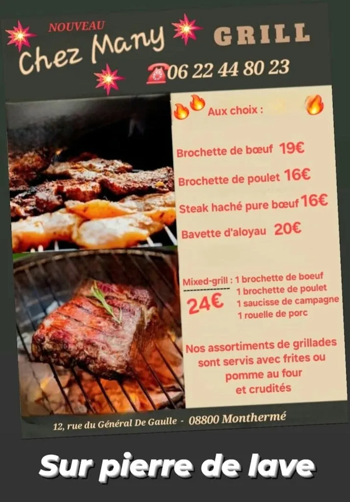 Menü_Restaurant Chambres d'hôtes Monthermé chez Many_Monthermé_Bild_3