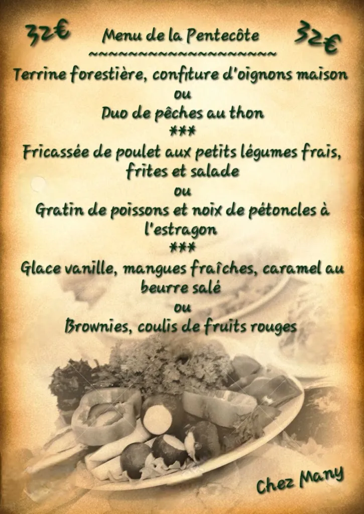 Menü_Restaurant Chambres d'hôtes Monthermé chez Many_Monthermé_Bild_4