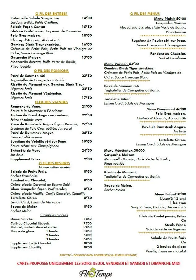 Menu_Restaurant Ô Fil du Temps_Morhange_image_1