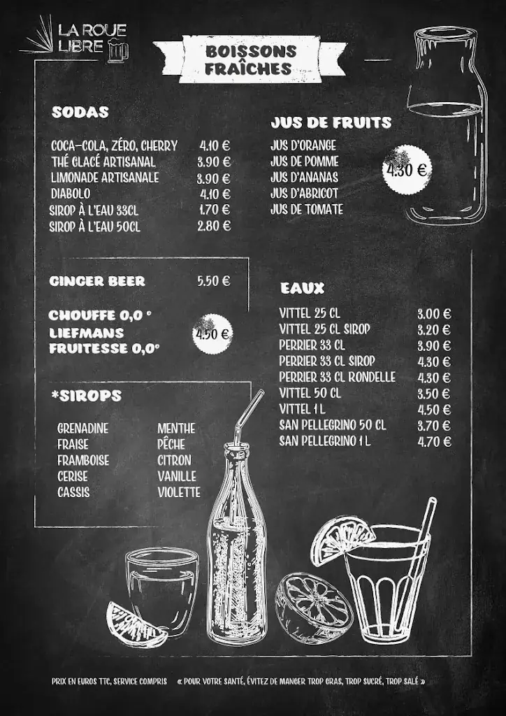 Menu_Restaurant - Pub La Roue Libre_Montmirail_image_1