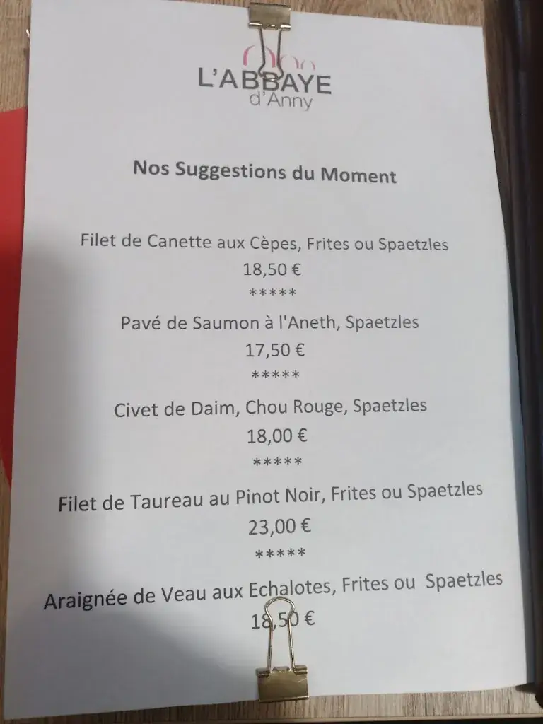 Menu_L'Abbaye d'Anny_Munster_image_1
