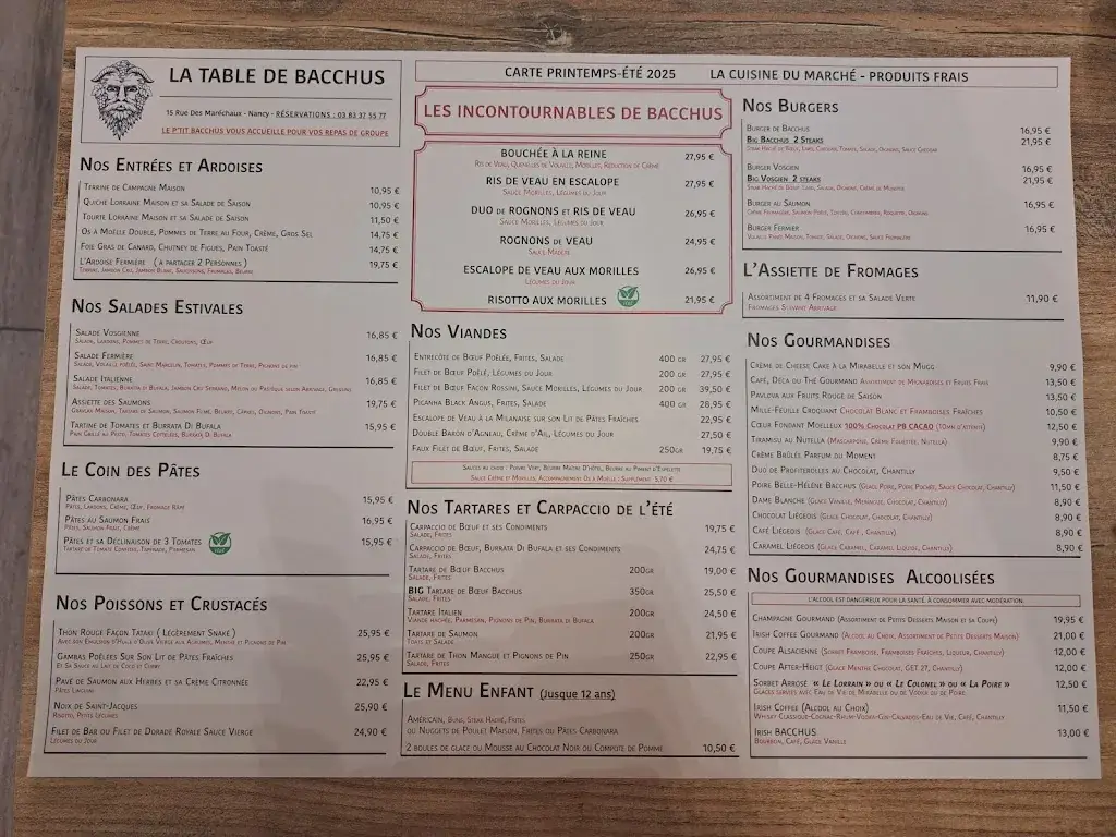 Menu_La Table de Bacchus_Nancy_image_1