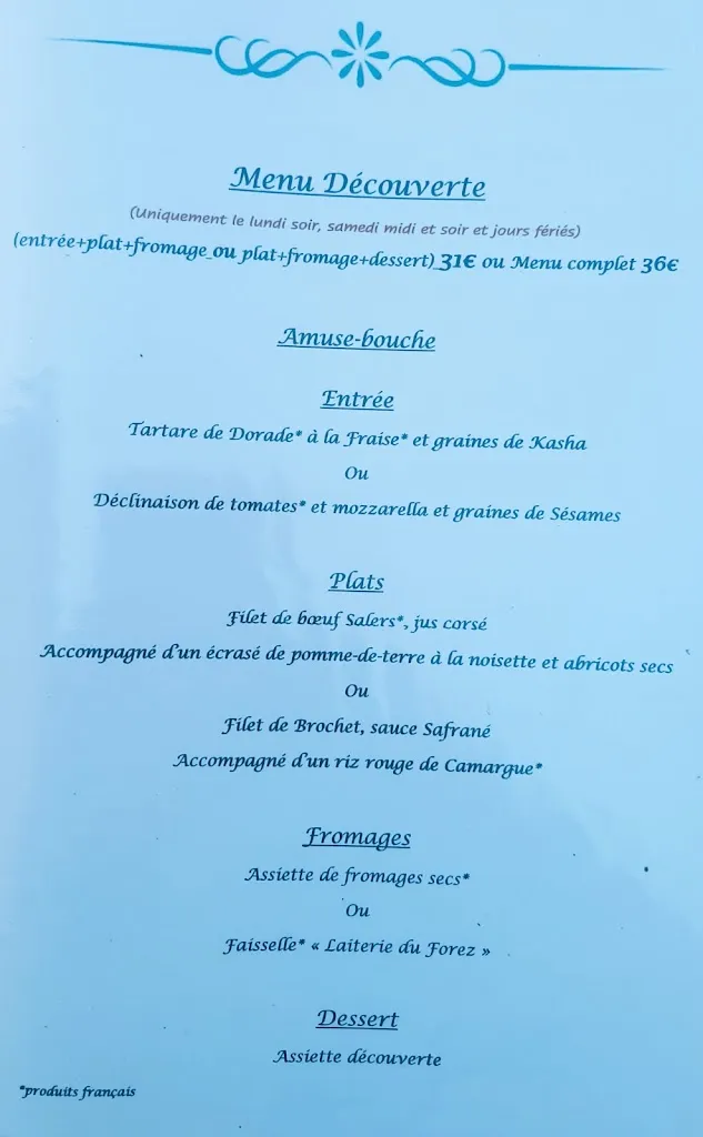 Menu_Restaurant À la Croisée_Saint-Marcellin-en-Forez_imagen_2