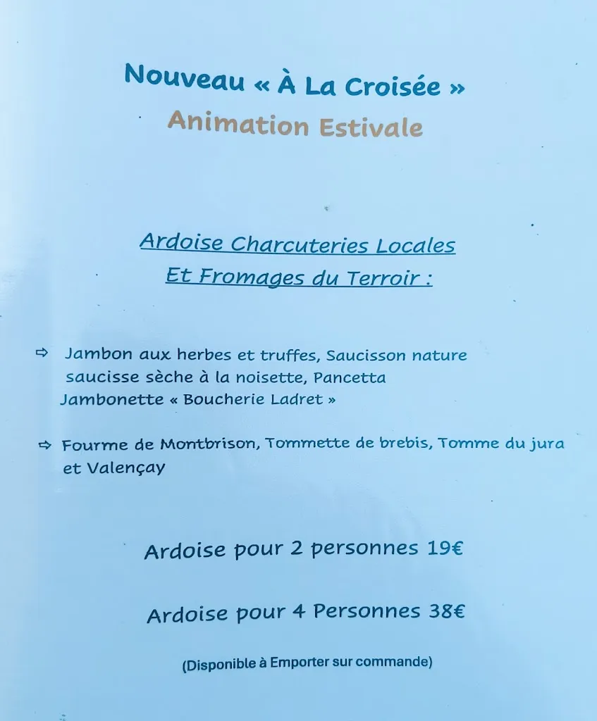 Menu_Restaurant À la Croisée_Saint-Marcellin-en-Forez_imagen_3